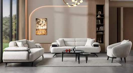 Luna Ahşap Ayaklı Yataklı Koltuk Takımı